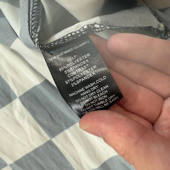 Dressed In LALA Good Karma Kimono in Checkerboard Black White Size S/M - Picture 5 of 6